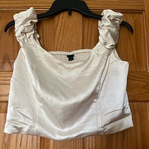 Wild Fable Cream Blouse with Ruffled Sleeves